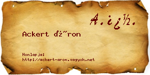 Ackert Áron névjegykártya